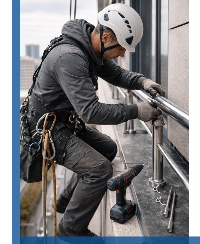 Монтаж ограждений на высоте в Комсомольске-на-Амуре для зданий и конструкций