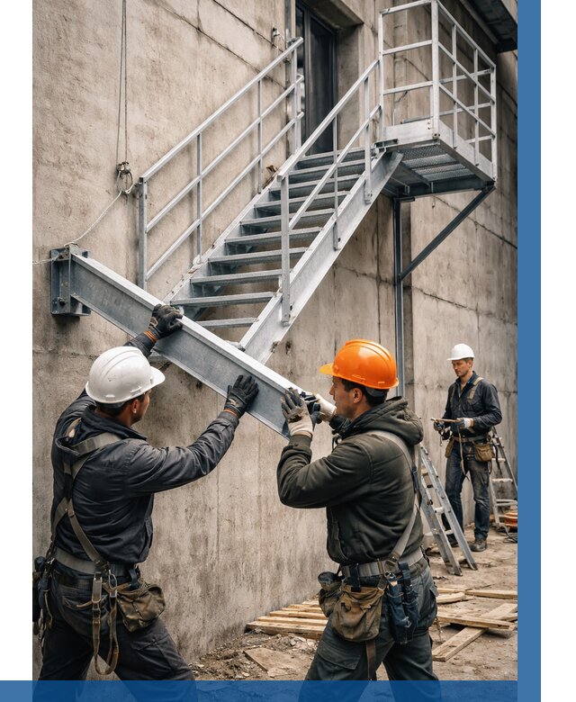 Монтаж металлических лестниц в Комсомольске-на-Амуре от 15306 р. | ВЫСОТНИК-Кмс