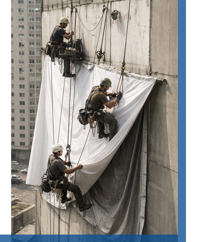 Замена баннерного полотна в Комсомольске-на-Амуре от 6633 р. | ВЫСОТНИК-Кмс—заказать