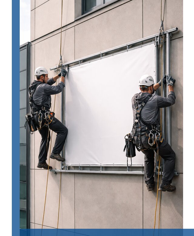 Монтаж наружной рекламной вывески в Комсомольске-на-Амуре под ключ