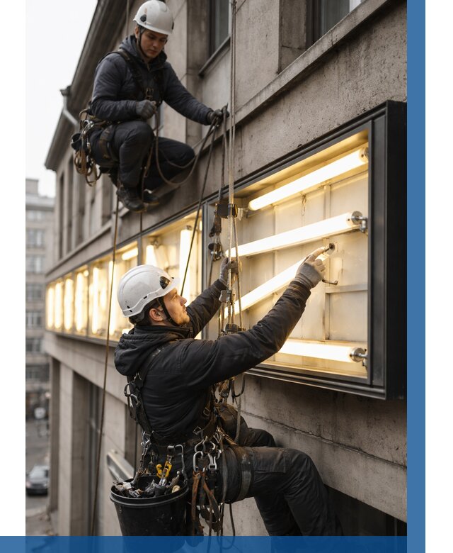 Замена ламп в вывеске в Комсомольске-на-Амуре под ключ от 3571 р. | ВЫСОТНИК-Кмс