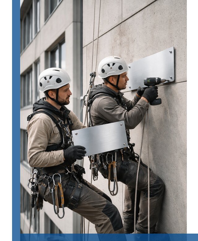 Монтаж табличек и указателей в Комсомольске-на-Амуре для зданий и сооружений