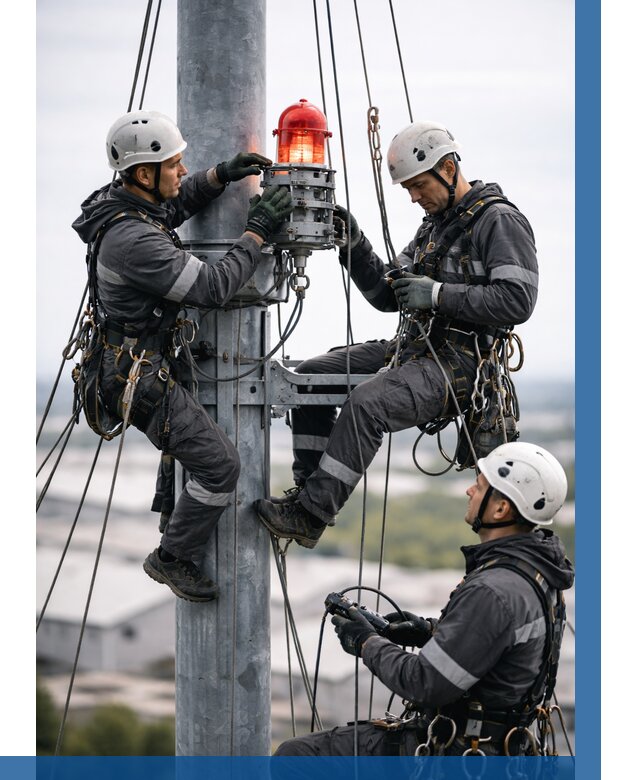 Монтаж заградительных огней в Комсомольске-на-Амуре от 8673 р. | ВЫСОТНИК-Кмс