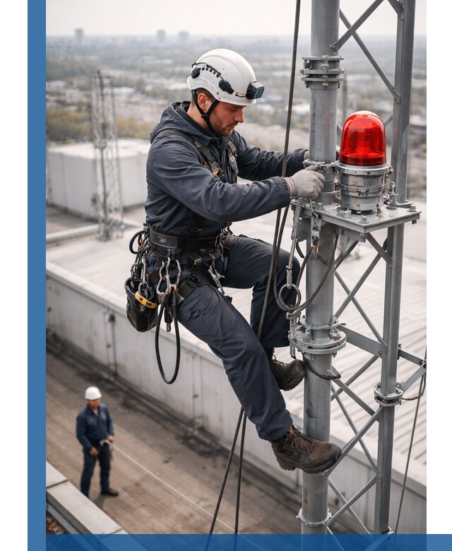 Монтаж заградительных огней и обслуживание объектов в Комсомольске-на-Амуре