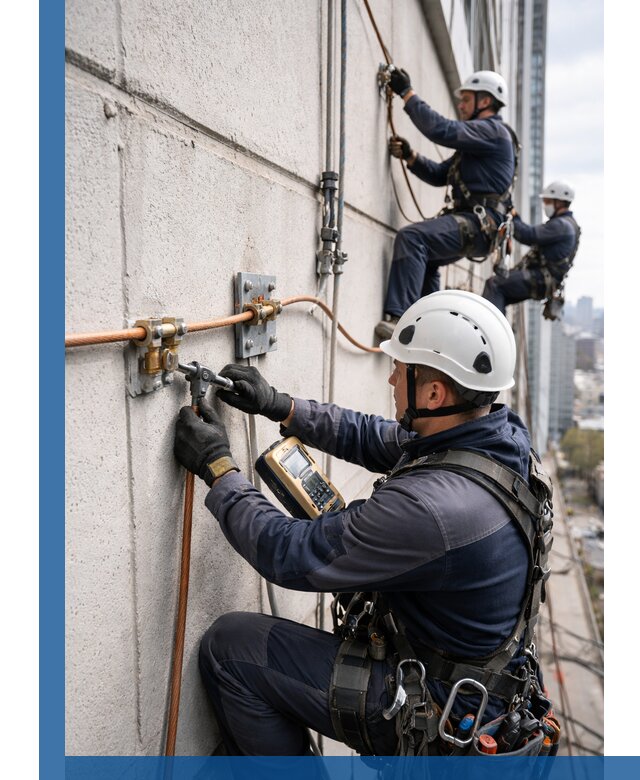 Монтаж системы заземления здания и молниезащиты в Комсомольске-на-Амуре