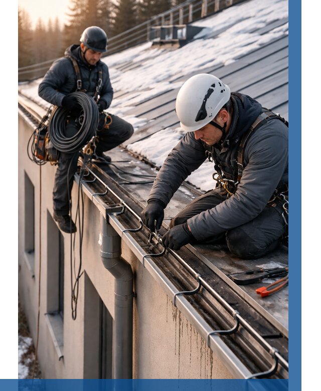 Монтаж греющего кабеля на кровле в Комсомольске-на-Амуре от 459 р. | ВЫСОТНИК-Кмс