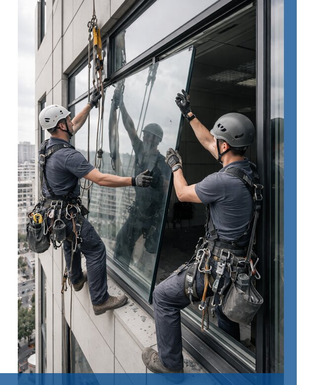 Замена стеклопакетов на высоте в Комсомольске-на-Амуре от 5612 р. | ВЫСОТНИК-Кмс