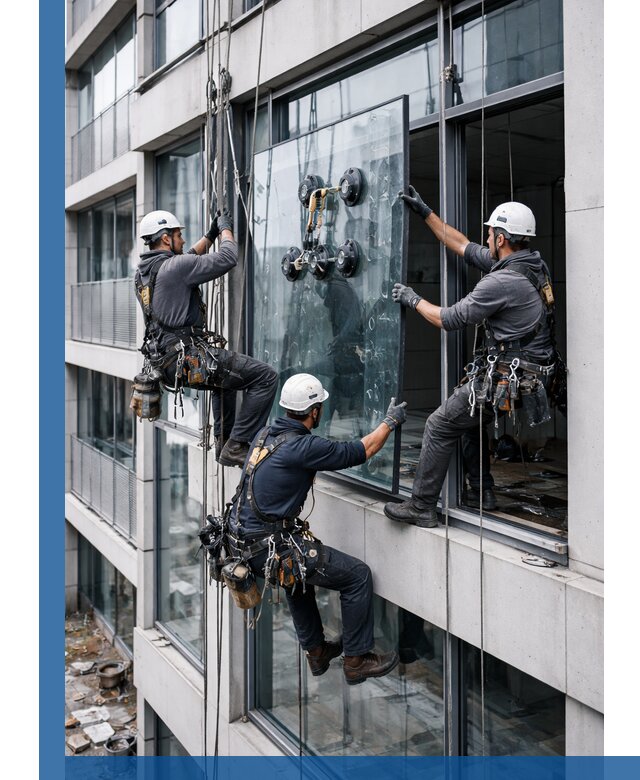 Фасадное остекление и монтаж витражей зданий в Комсомольске-на-Амуре под ключ