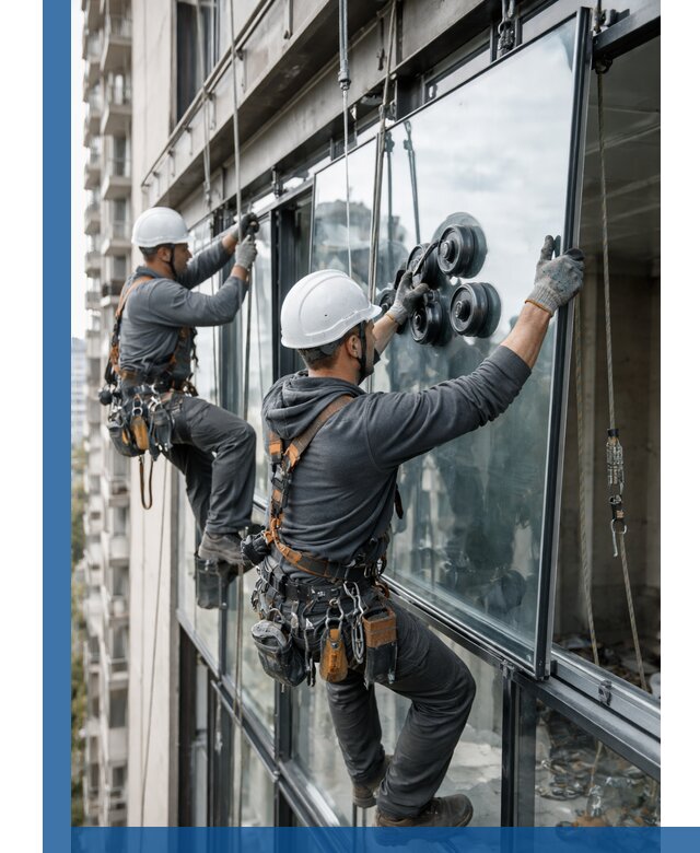 Витражное остекление фасадов и лоджий в Комсомольске-на-Амуре под ключ