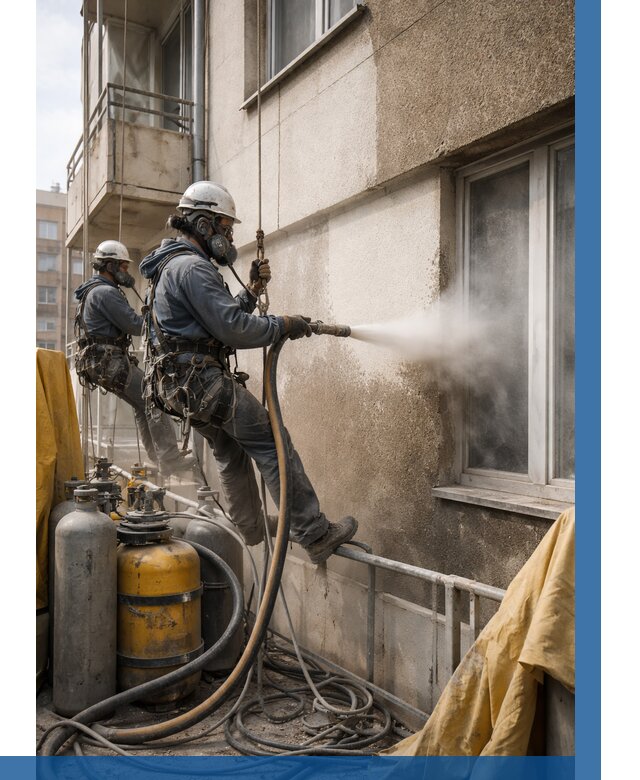 Пескоструйная очистка фасада в Комсомольске-на-Амуре от 663 р. | ВЫСОТНИК-Кмс