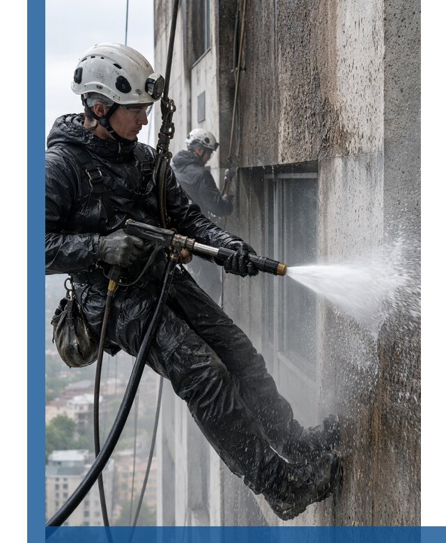 Гидроструйная очистка фасадов и конструкций в Комсомольске-на-Амуре