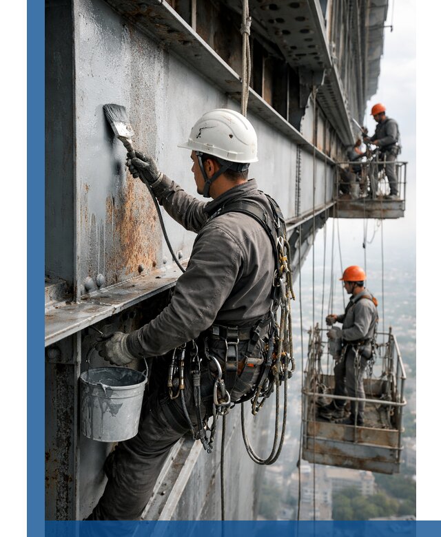 Покраска металлоконструкций на высоте в Комсомольске-на-Амуре профессионально