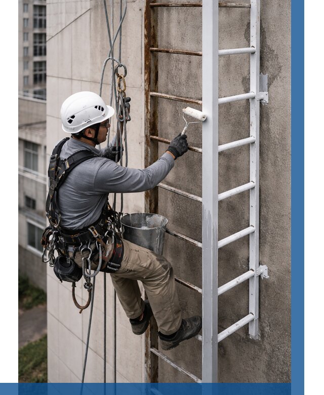 Покраска пожарных лестниц в Комсомольске-на-Амуре от 4592 р. | ВЫСОТНИК-Кмс