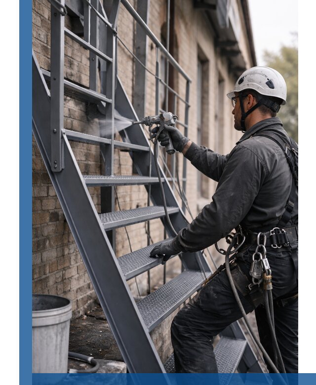 Покраска и антикоррозионная защита пожарных лестниц в Комсомольске-на-Амуре