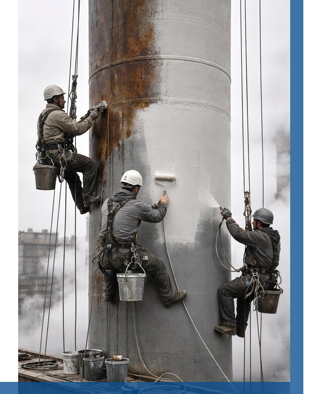 Покраска дымовых труб в Комсомольске-на-Амуре от 8673 р. | ВЫСОТНИК-Кмс