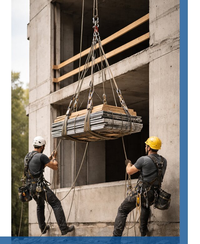 Подъем материала на этаж веревками в Комсомольске-на-Амуре от 1531 р. | ВЫСОТНИК-Кмс