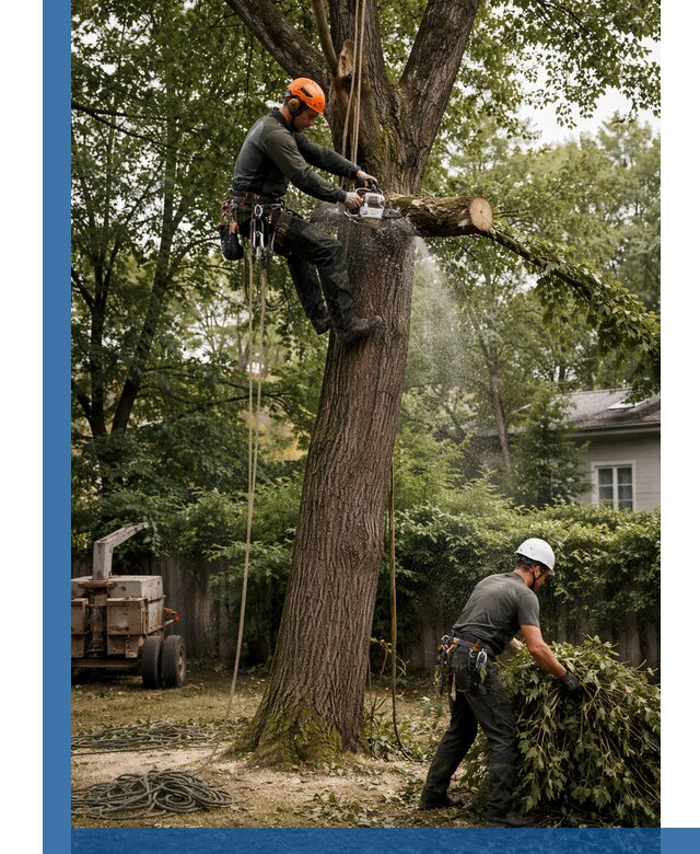 Кронирование деревьев в Комсомольске-на-Амуре, безопасная высотная обрезка