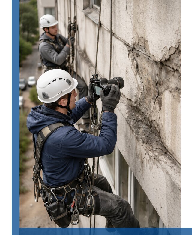 Фотофиксация дефектов фасада с высотной съемкой в Комсомольске-на-Амуре