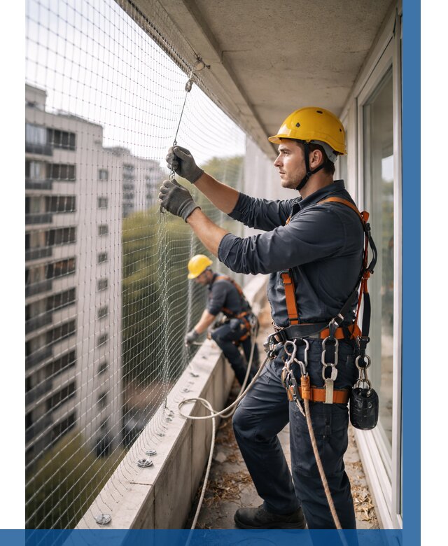 Монтаж сетки от птиц в Комсомольске-на-Амуре от 4592 р. | ВЫСОТНИК-Кмс