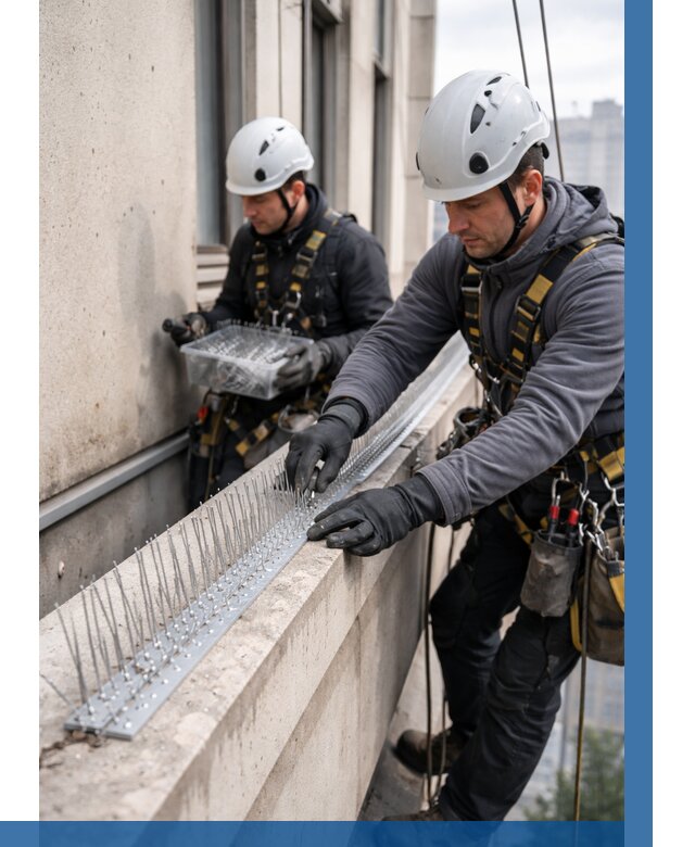 Установка шипов от птиц в Комсомольске-на-Амуре от 867 р. | ВЫСОТНИК-Кмс